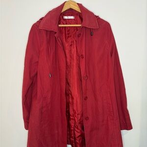 Woolrich Women's Deep Red Trench Coat